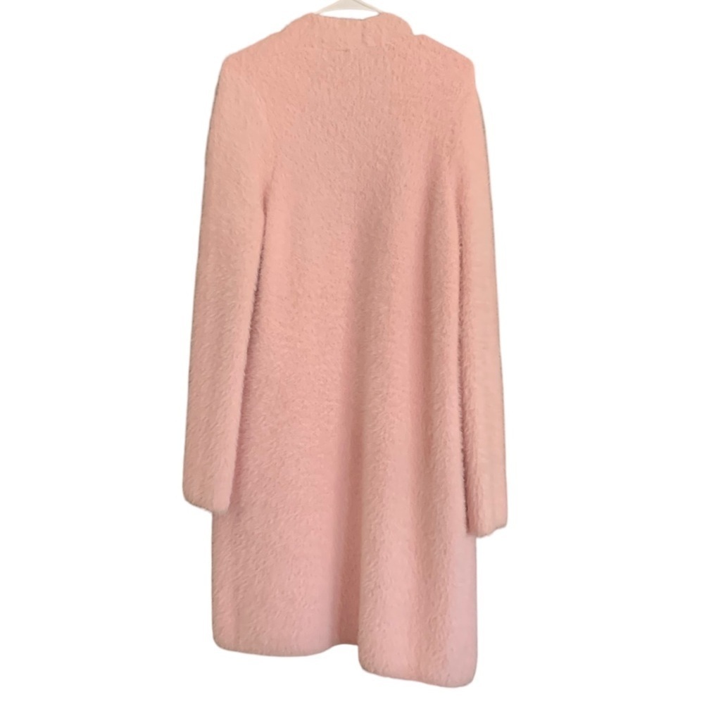 The Limited Powder Pink Fuzzy Sweater Coat Cardigan Duster Pockets Sz M - Picture 2 of 11